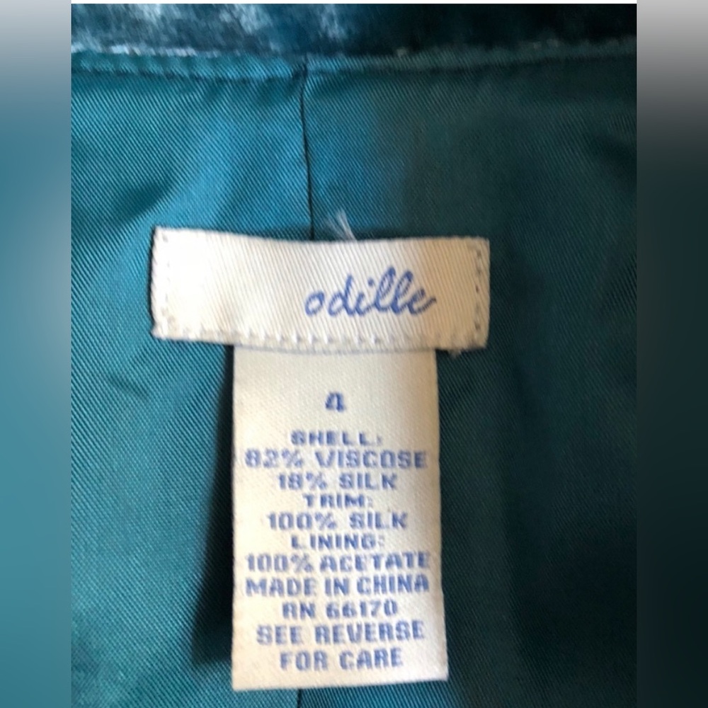 Anthropologie Odille Short Sleeve Velvet Jacket - Size 4 - Picture 3 of 3